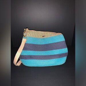 Sun N Sand large/medium tote bag, beautiful design/blue and tan